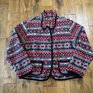 Vintage 90s Scott Taylor Sherpa Button Up Jacket Shacket Winter Christmas Sz XL